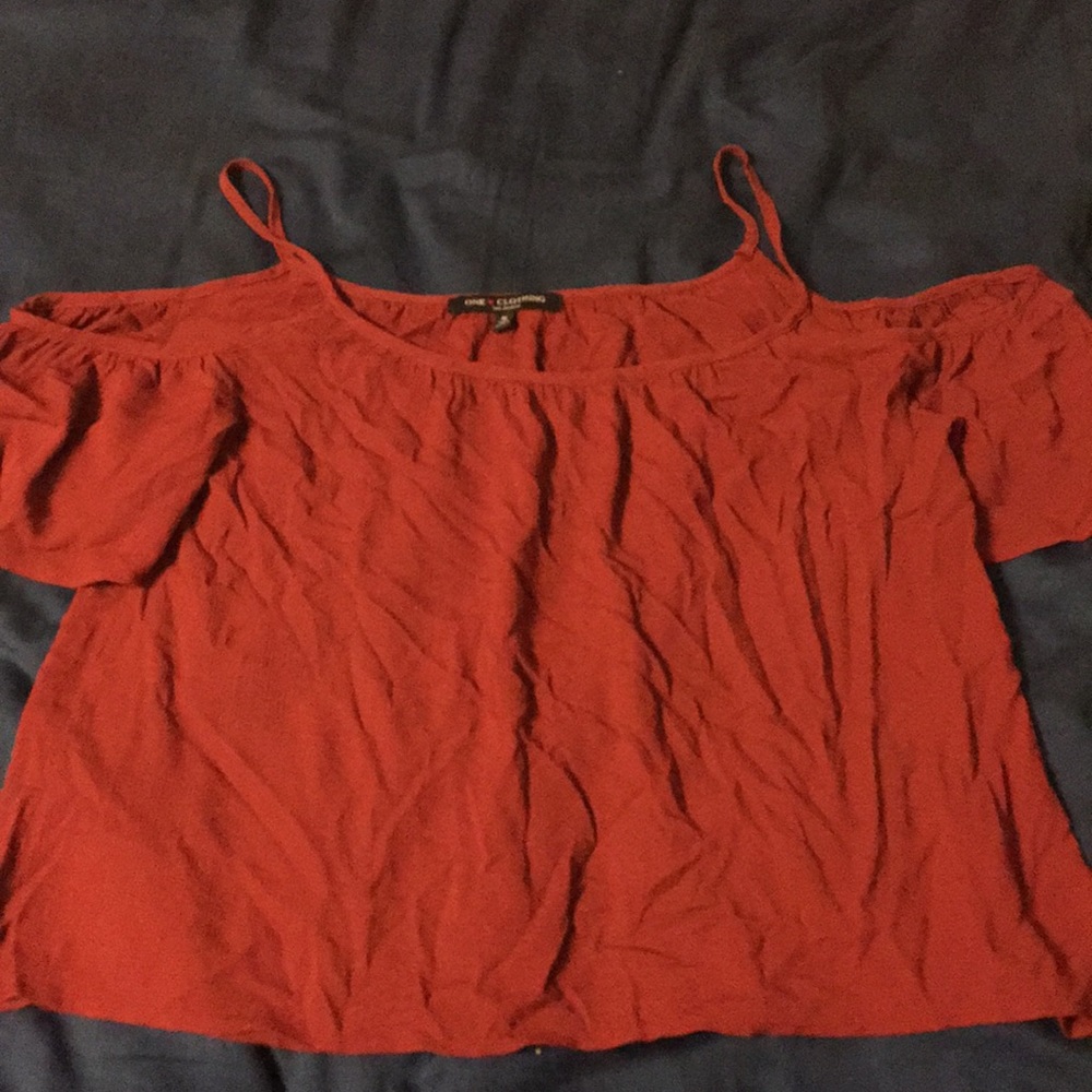 Cold-Shoulder Red Tank Top